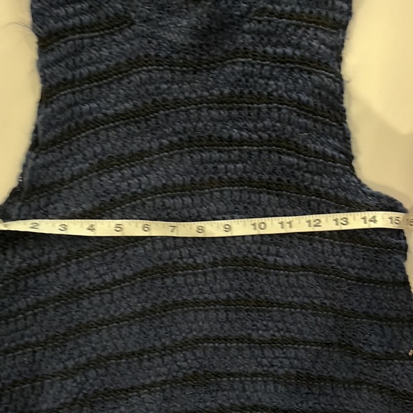 SALE! Bought at Buckle - Navy Blue Cowl Neck Fringe Sweater by Gimmicks - Small - Picture 10 of 15